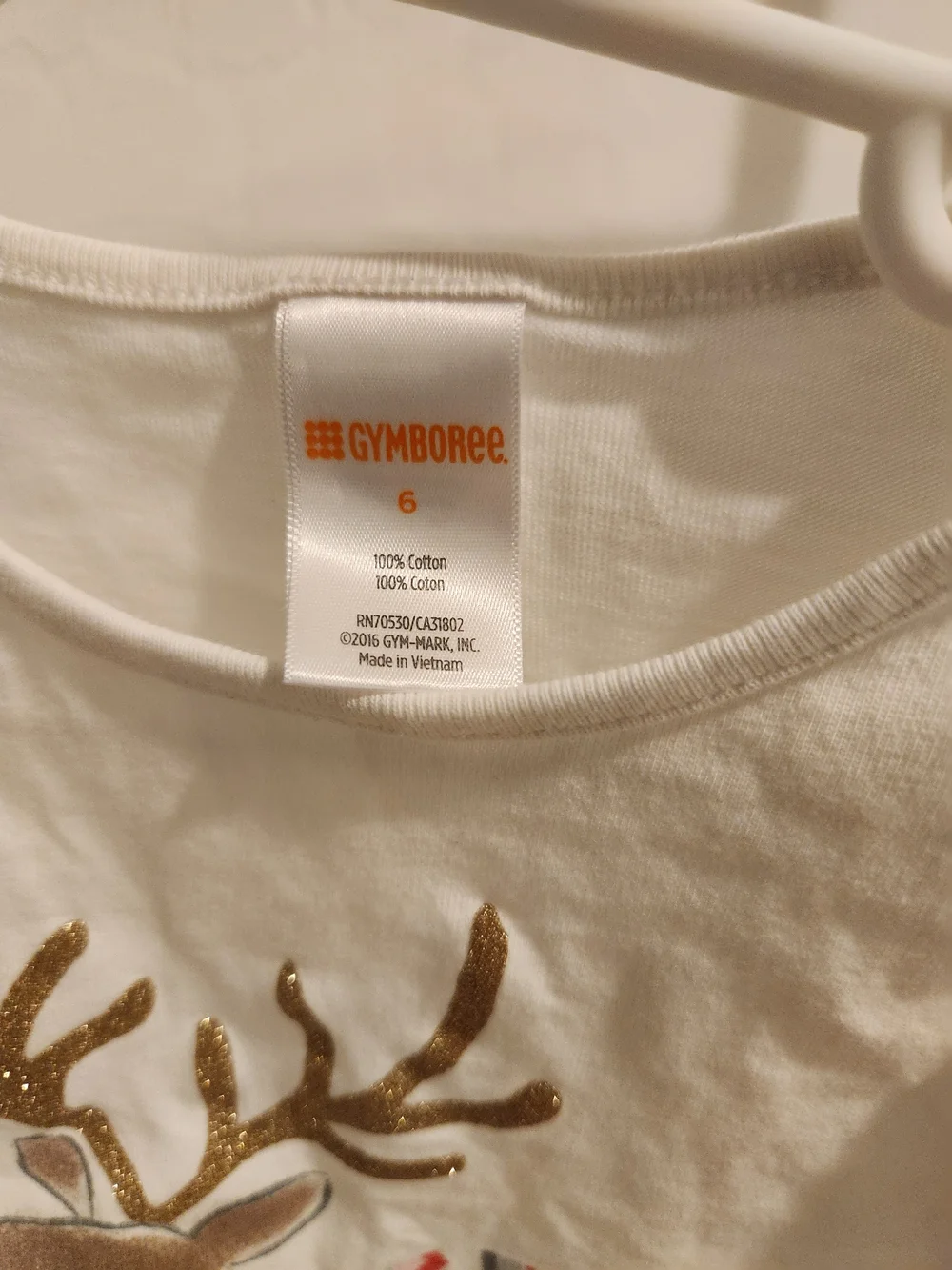 Gymboree White Long-Sleeve Unicorn & Reindeer Holiday Tops